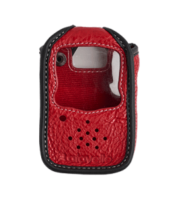 Läderväska röd snygg och praktisk skyddar mot stötar